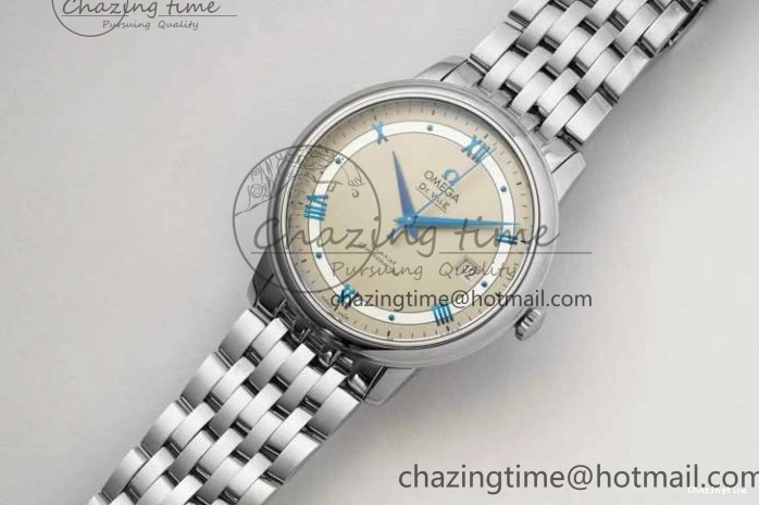0325 HighPerformance De Ville SS DIWF 1:1 Best Edition Gray White Dial Blue Markers on SS Bracelet MIYOTA 7852